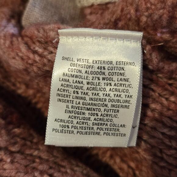 Sleeping on Snow Anthropologie Bondurant Sherpa cardigan wrap sz L - Picture 7 of 8